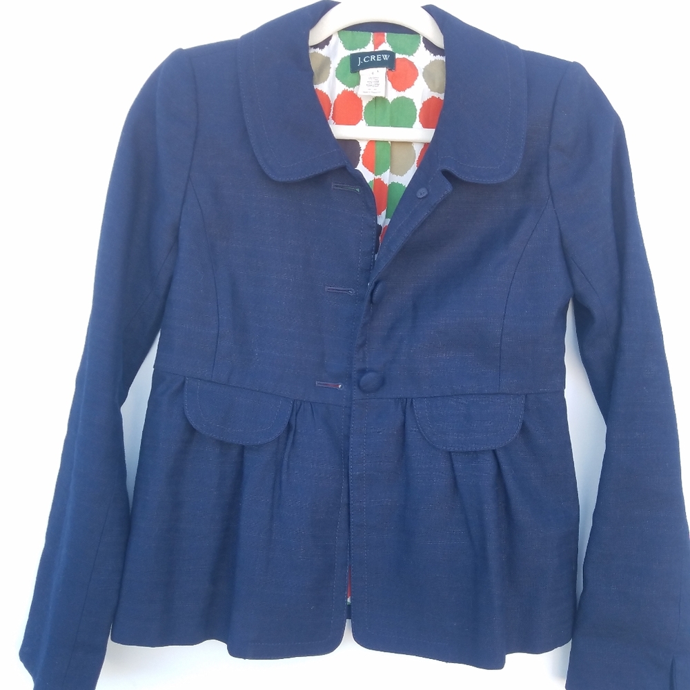 J Crew blue blazer ottoman molly jacket